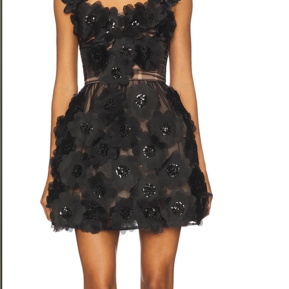 Bronx and Banco Rosalie Noir Floral Mini Dress
